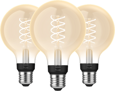 Philips Hue Filamentlamp White Globe E27 3-pack