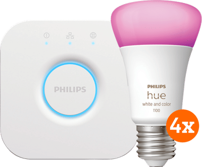 Philips Hue White and Color Starter Pack met 4 lampen + Bridge