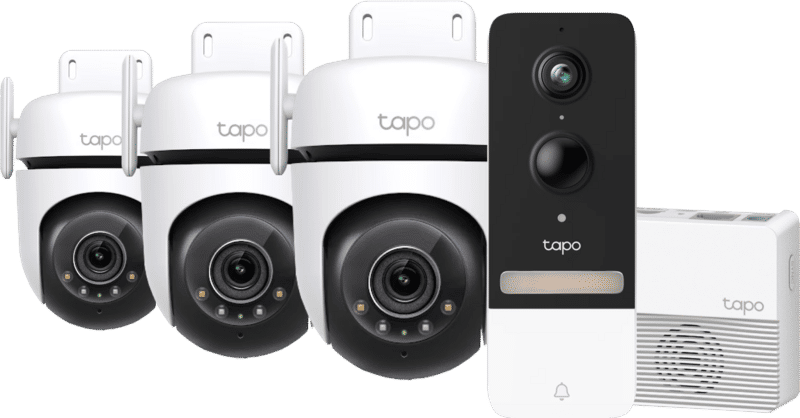 TP-Link Tapo C520WS 3-pack + Smart Battery Video Doorbell D230S1