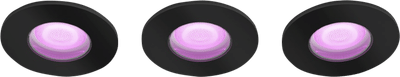 Philips Hue Xamento badkamerinbouwspot - wit en gekleurd licht - 3-pack - zwart - rond