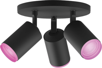 Philips Hue Fugato Opbouwspot White and Color - Zwart - 3-spots
