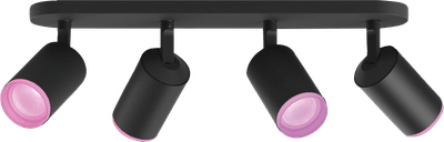Philips Hue Fugato Opbouwspot White and Color - Zwart - 4-spots