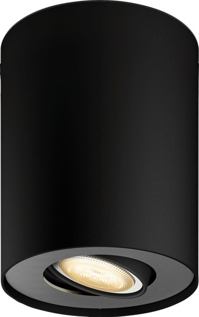 Philips Hue Pillar opbouwspot - warm- tot koelwit licht - 1-spot - zwart - GU10