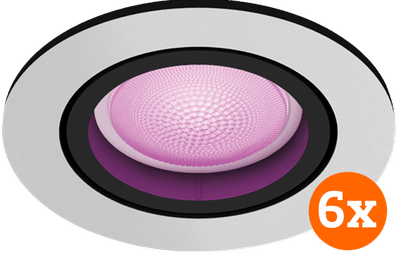 Philips Hue Centura inbouwspot White and Color - rond - Aluminium - 6-pack