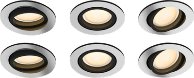 Philips Hue Milliskin inbouwspot White Ambiance - rond - Aluminium - 6-pack