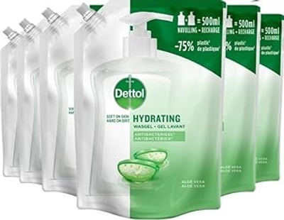 Dettol Handzeep - Hydrating Wasgel Navulling - Aloe Vera - 6x500ml - Voordeelverpakking
