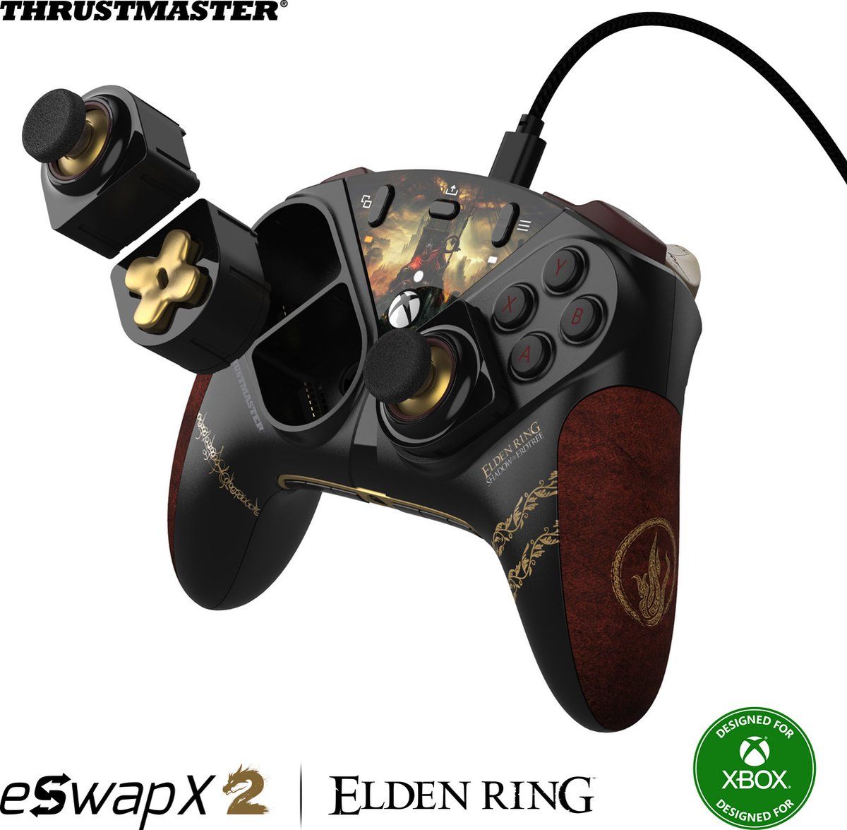 Thrustmaster ESWAP X2 ELDEN RING Zwart, Bordeaux, Goud USB Gamepad PC, Xbox