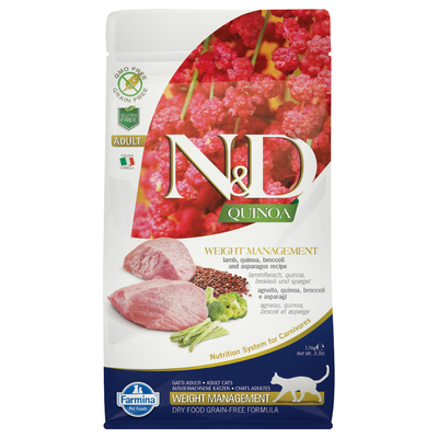 1.5kg Lam. Quinoa & Broccoli Gewichtsmanagement Farmina N&D Quinoa - kattenbrokken