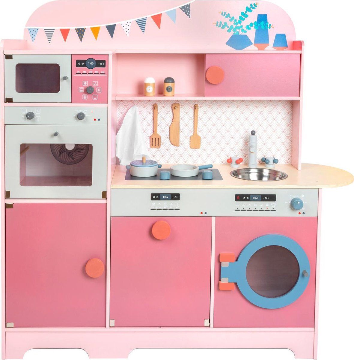 Small Foot - Houten Speelkeuken Gourmet Roze, 12dlg.