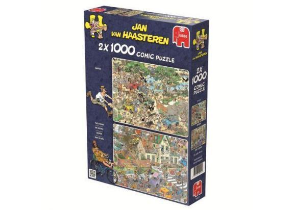 Jumbo Safari & Storm - Jan van Haasteren Puzzel (2x1000)