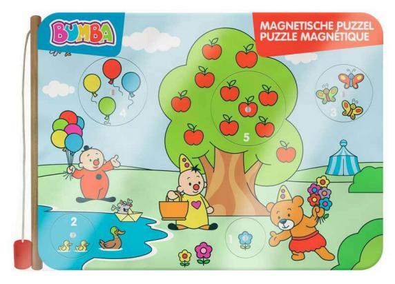 Bumba houten magnetische puzzel - 5 stukjes - met houten vislijn