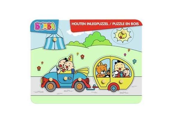 Bumba houten puzzel met nopjes - Inlegpuzzel - Auto - 7 stukken