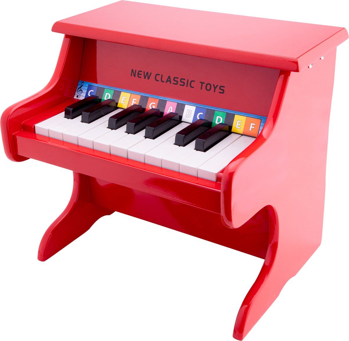 New Classic Toys - Houten Speelgoed Piano - Speelgoedinstrument - Rood - Inclusief Muziekboekje