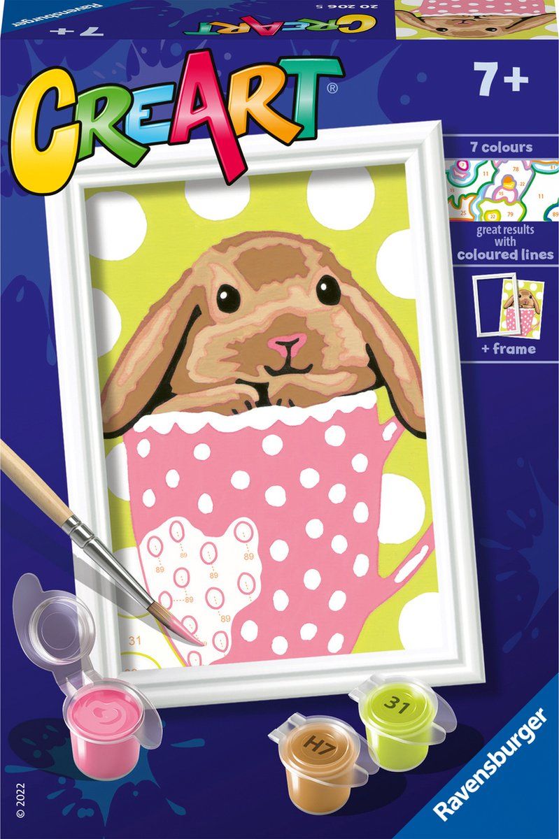 Ravensburger CreArt Bunny Cup - Schilderen op nummer voor kinderen