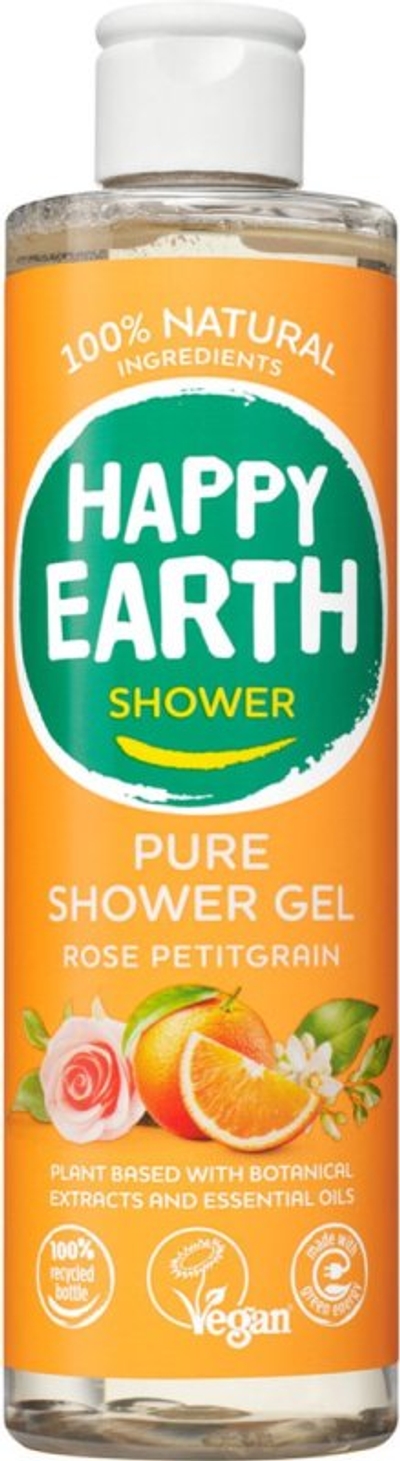 Happy Earth 100% Natuurlijke Douchegel Rose Petitgrain 300 ml