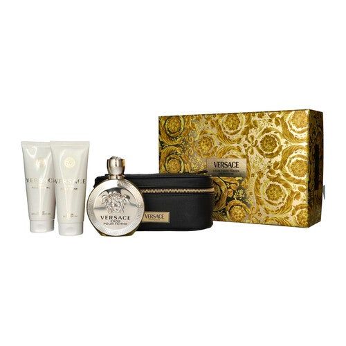 Versace Eros pour Femme Giftset - 100 ml eau de parfum spray + 100 ml showergel + 100 ml bodylotion + toilettas - cadeauset voor dames