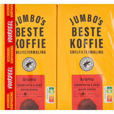 Jumbo's Beste Koffie Snelfiltermaling Aroma 2 x 500 g