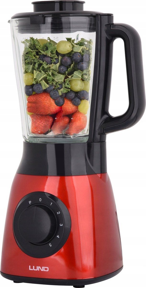 LUND Krachtige Blender rood - 600W - 5 snelheden - 1,5L