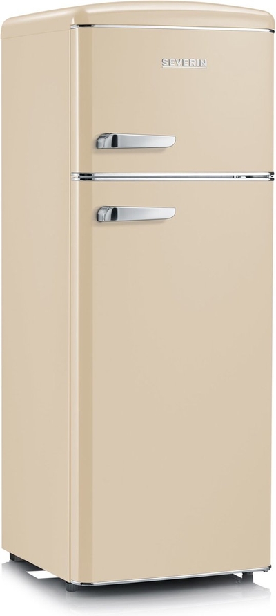 Severin 8933 - Koelvriescombinatie vrijstaand - retro koelkast - beige