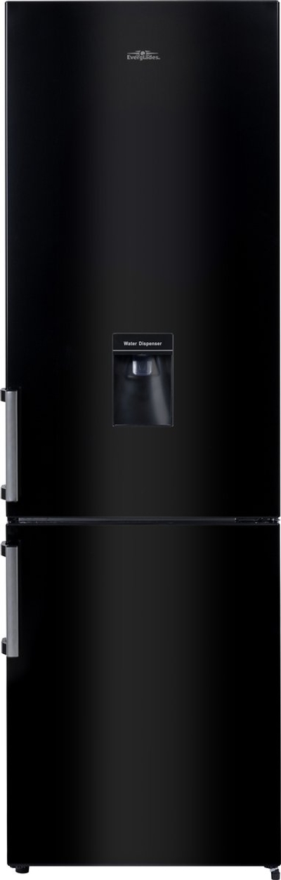Everglades EVUD4049 Koel- Vriescombinatie Zwart Waterdispenser E klasse