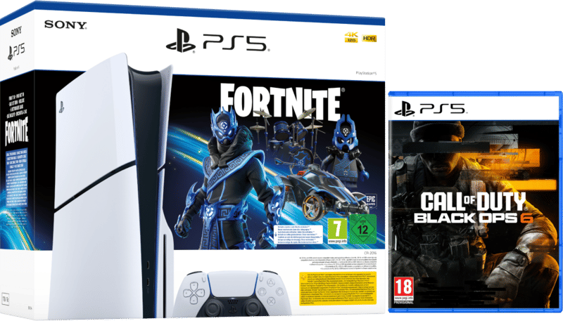 PlayStation 5 Slim Disc Edition + Fortnite Voucher + Black Ops 6