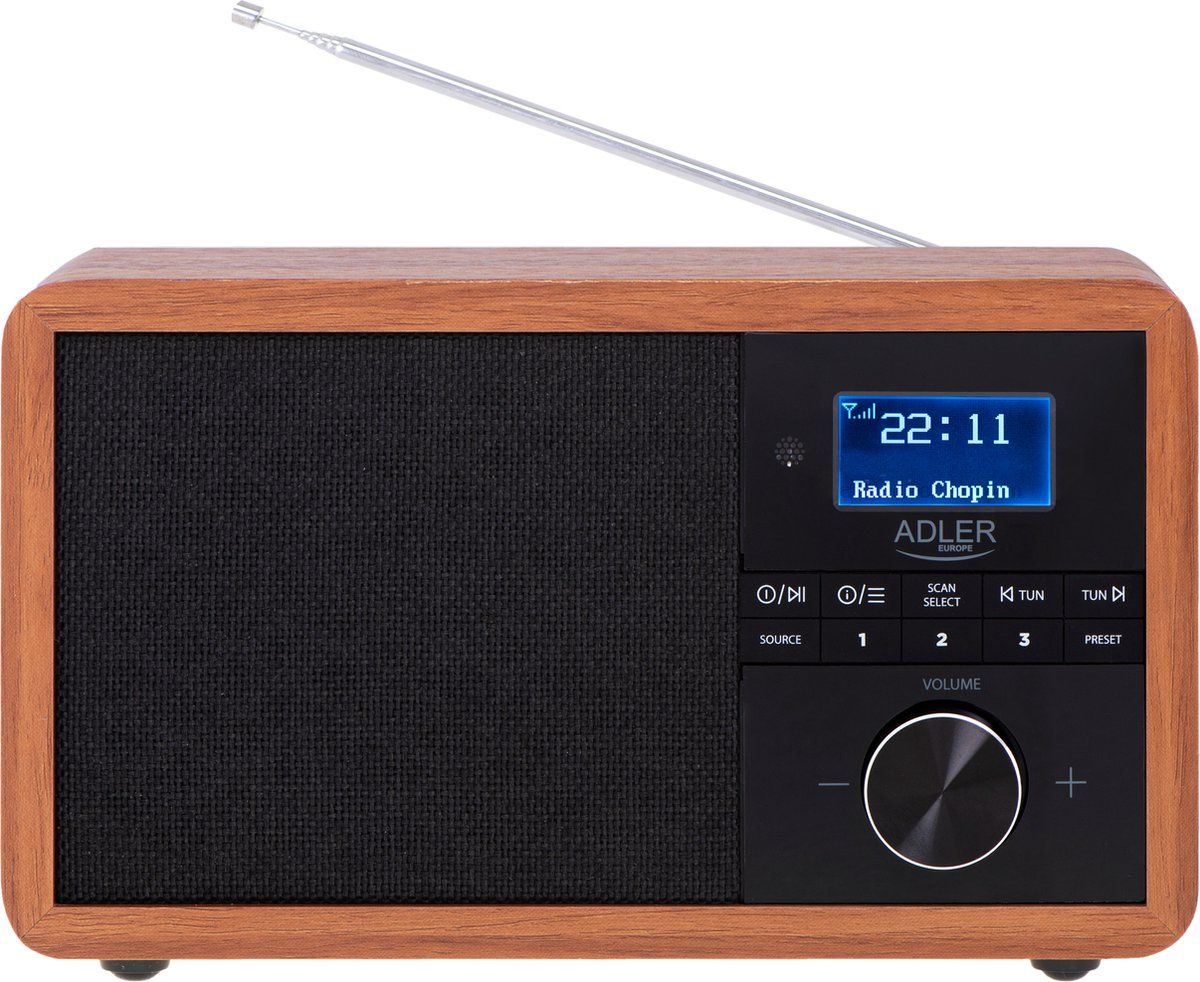 Adler AD 1184 - Retro DAB+, RDS en FM radio - afstandsbediening - Bluetooth - LCD display