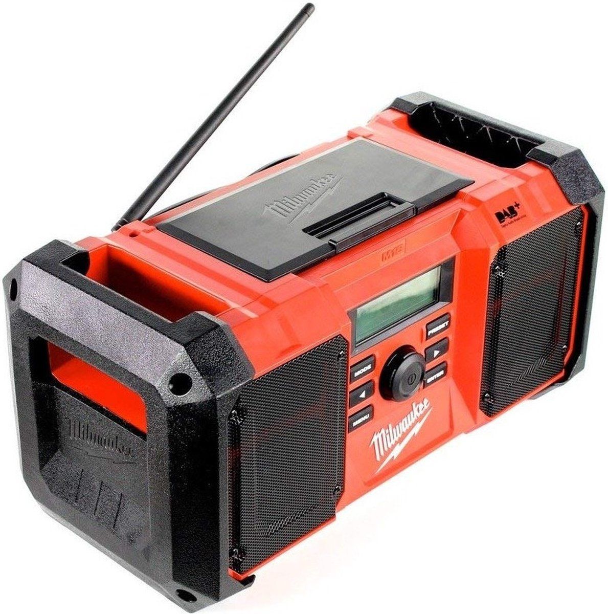 Milwaukee M18 JSR DAB+-0 18V Li-Ion Accu bouwradio body - DAB+ - werkt op netstroom & accu