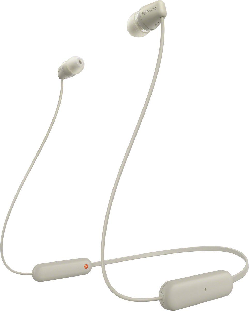 Sony WI-C100 Headset Draadloos In-ear Oproepen/muziek Bluetooth Beige