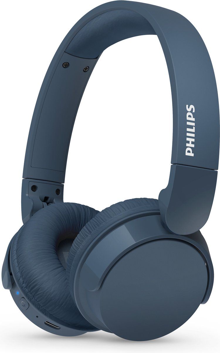 Philips Sound TAH4209 Lichtgewicht On Ear draadloze Bluetooth Headphones met Passive Noise Isolation - multipoint connectie - 55 uur afspeeltijd, natuurlijk geluid, heldere gesprekken, dynamische bass, 2 uur USB-laden - Denim Blauw