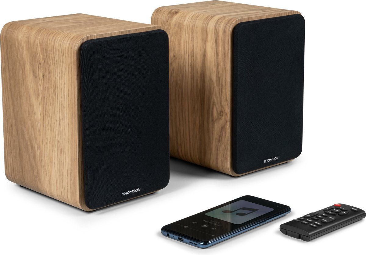 Thomson - Boekenplank Speaker Set - Hout