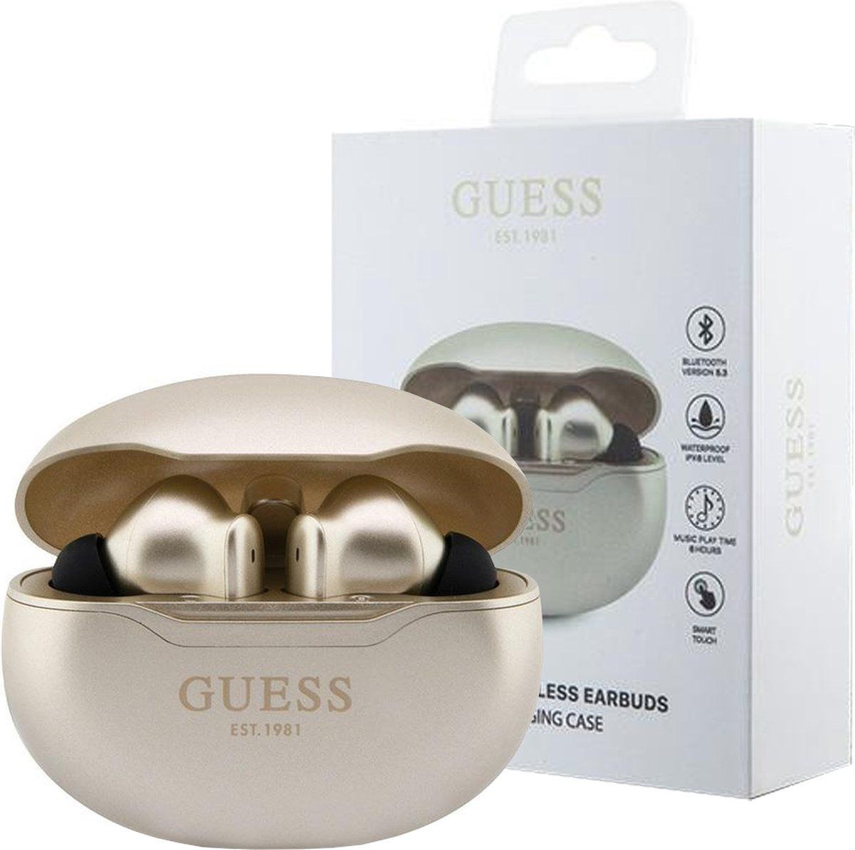 Guess True Wireless Universele Bluetooth In-Ear Oordopjes - Goud