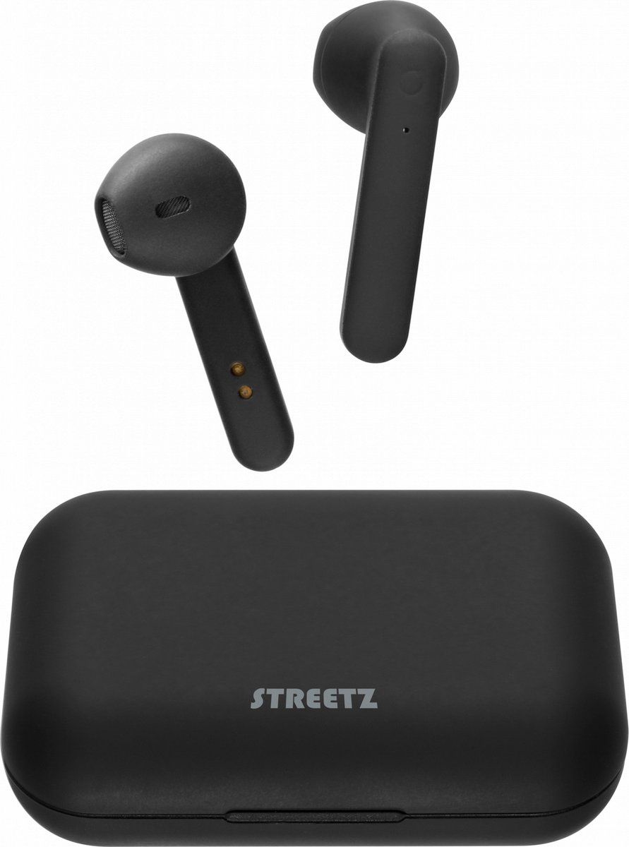 Streetz TWS-104 Draadloze in-ear oordopjes - Met oplaadcase - Mat zwart