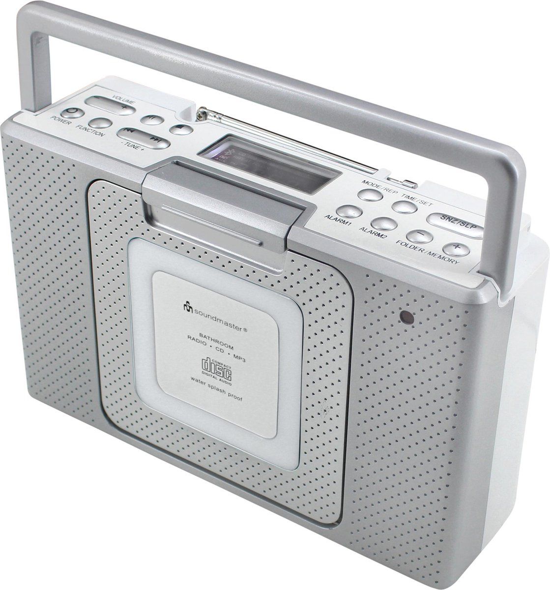 Soundmaster BCD480 - Spatwaterdichte badkamer-/keukenradio met CD en klok