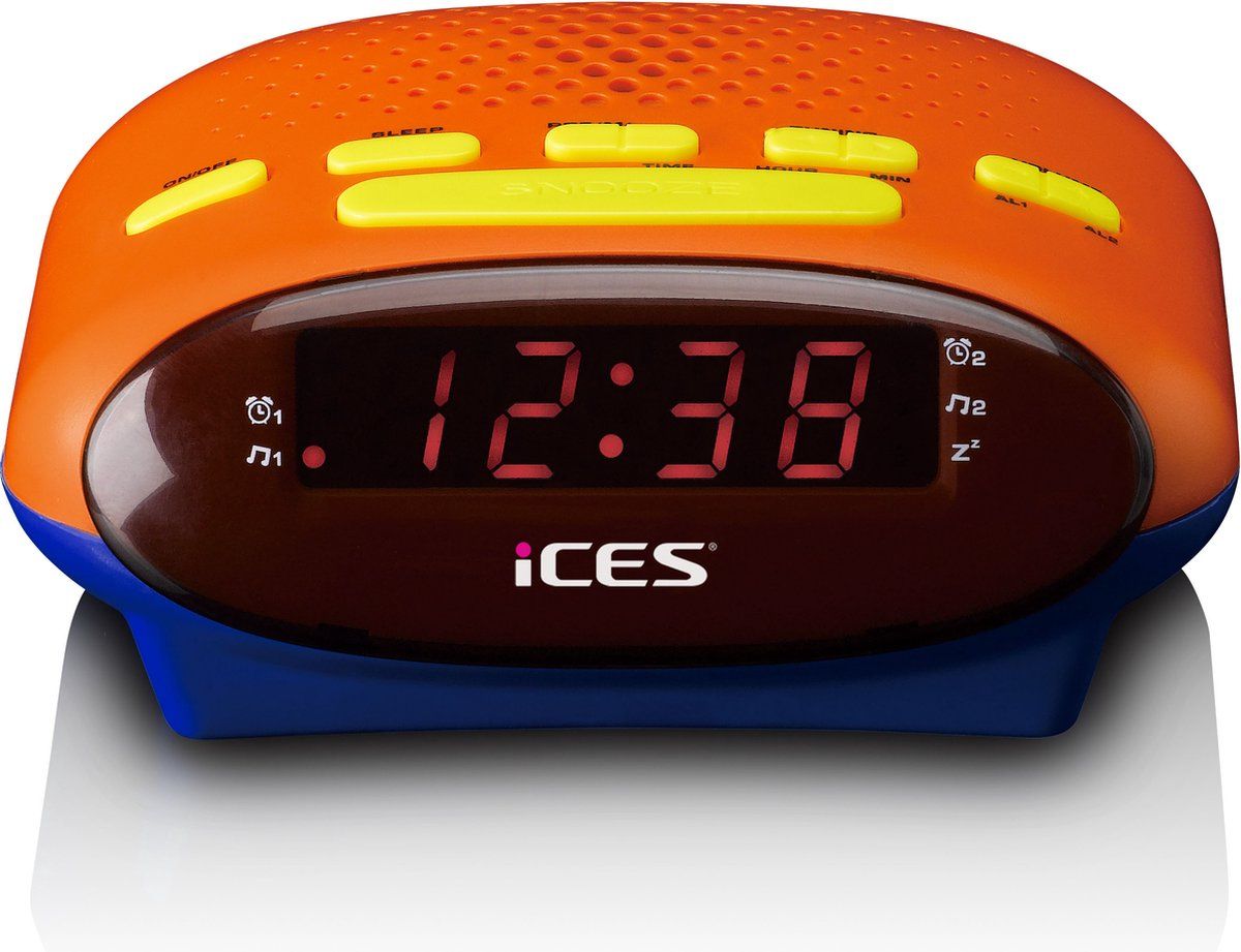 Ices Wekkerradio - Digitale Wekker - Dubbel Alarm en Snooze - ICR-210 Kids - Kleurrijk design