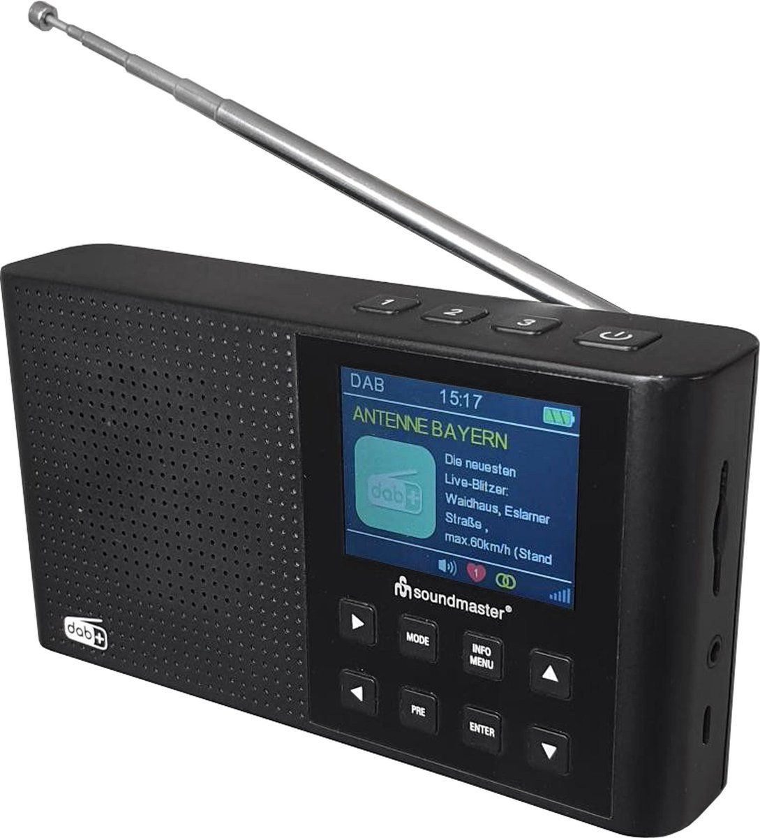 Soundmaster DAB165SW - DAB+ radio met kleurendisplay en ingebouwde oplaadbare batterij