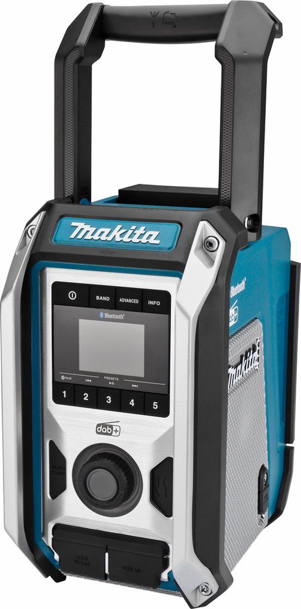 Makita DMR115 accu bouwradio - FM DAB/DAB+ Bluetooth - Bass subwoofer - voor 10,8/12V CXT & 14,4/18V LXT accu's en 230V netstroom