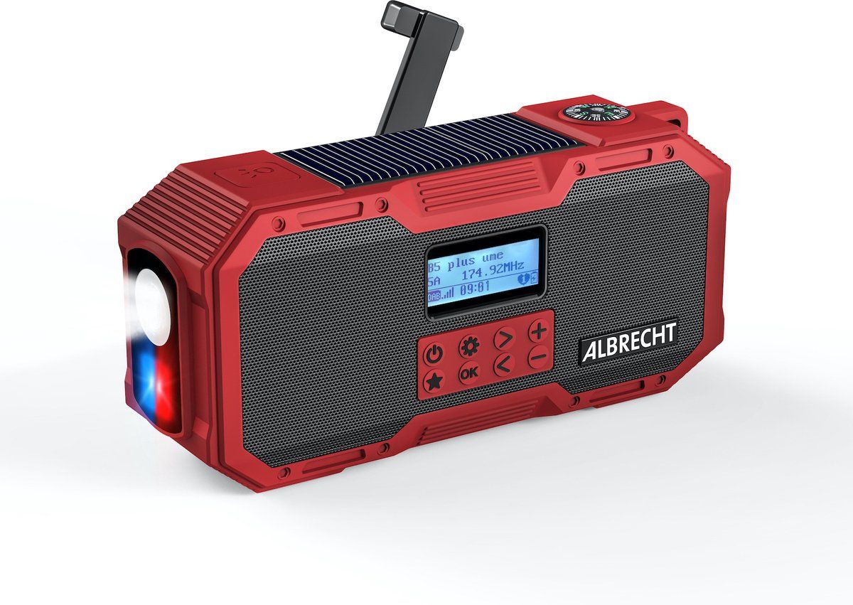 Albrecht DR 112 - Radio - DAB+ - FM - SOS - zaklamp - zonne-energie - powerbank