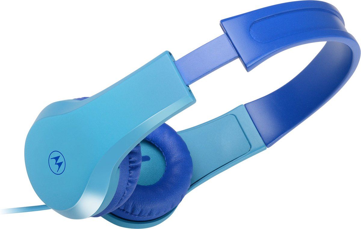 Motorola Sound Kinderkoptelefoon - MOTO JR200 BLU - Koptelefoon met Draad - Volumebegrenzing tot 85dB - met Audiosplitter - BPA-Vrij - Vanaf 3 Jaar