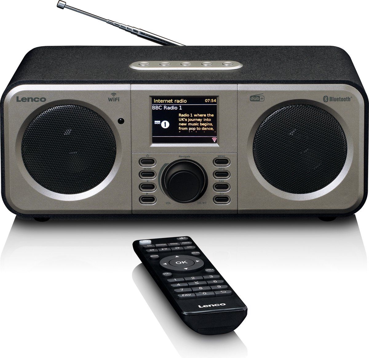 LENCO DIR-141BK - Internetradio met DAB+, Bluetooth® en Spotify Connect, zwart