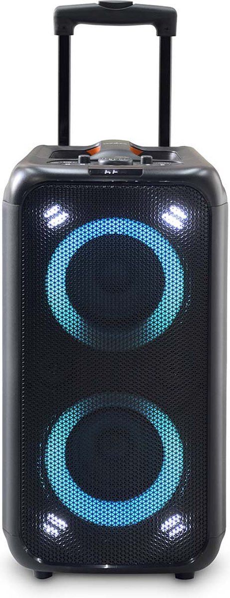 Nedis Bluetooth Party Speaker - Maximale batterijduur: 5 uur - 240 W - Handgreep - Feestverlichting - Equalizer - Oranje / Zwart