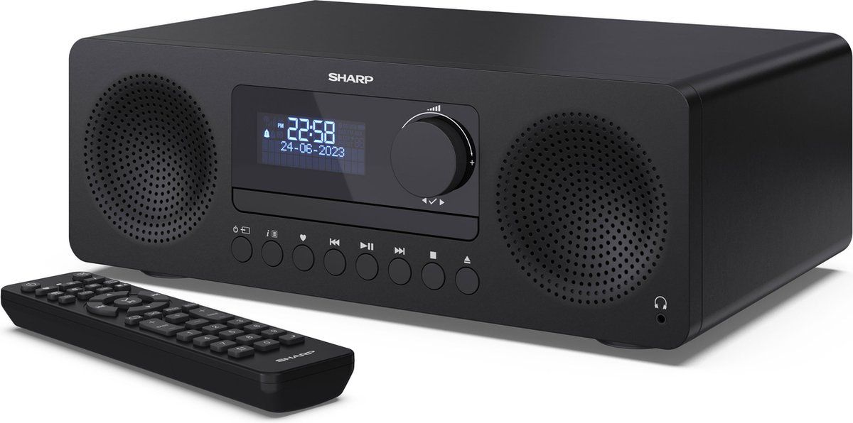 Sharp XL-B720D(BK) Tokyo Alles-in-één Hi-Fi geluidssysteem met DAB+ - CD - Bluetooth - zwart