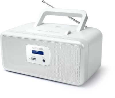 Muse M-32DBW - Draagbare radio/CD-speler met DAB+, USB en bluetooth, wit