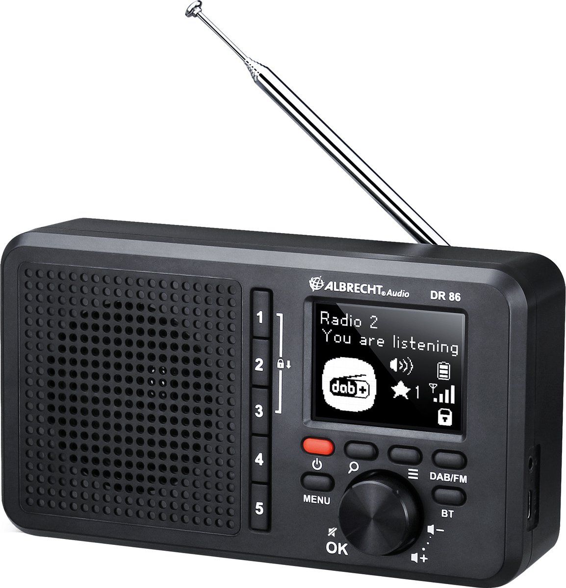 Albrecht DR 86 - Radio - DAB+ - FM - Seniorenradio - Muziekstreaming - zwart