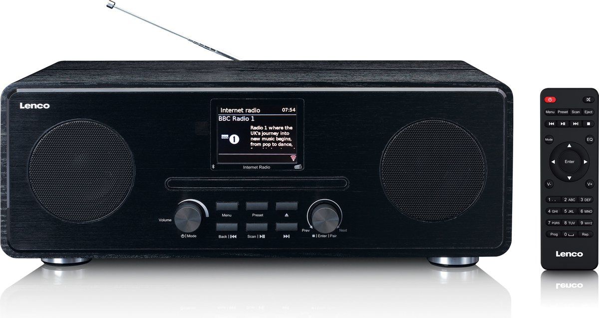 Lenco DIR-260BK DAB+ Internet Radio met Bluetooth