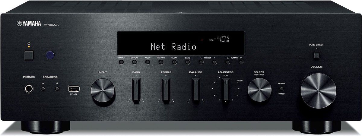 Yamaha R-N600A Receiver zwart 2x105W(RMS) DAB MusicCast