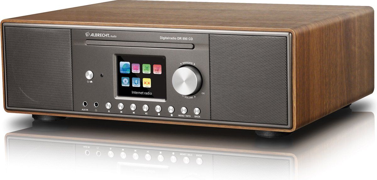 Albrecht DR 890 - Radio - CD - DAB+ - FM - Internetradio - Walnoot