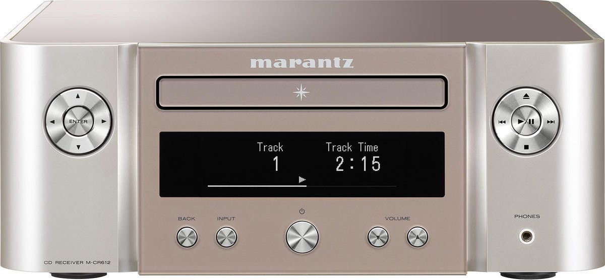 Marantz - MCR612 - HiFi Systeem met DAB+ radio, CD-Speler, HEOS® Built-In, Bluetooth en 4 Digitale Ingangen - Zilver/Goud