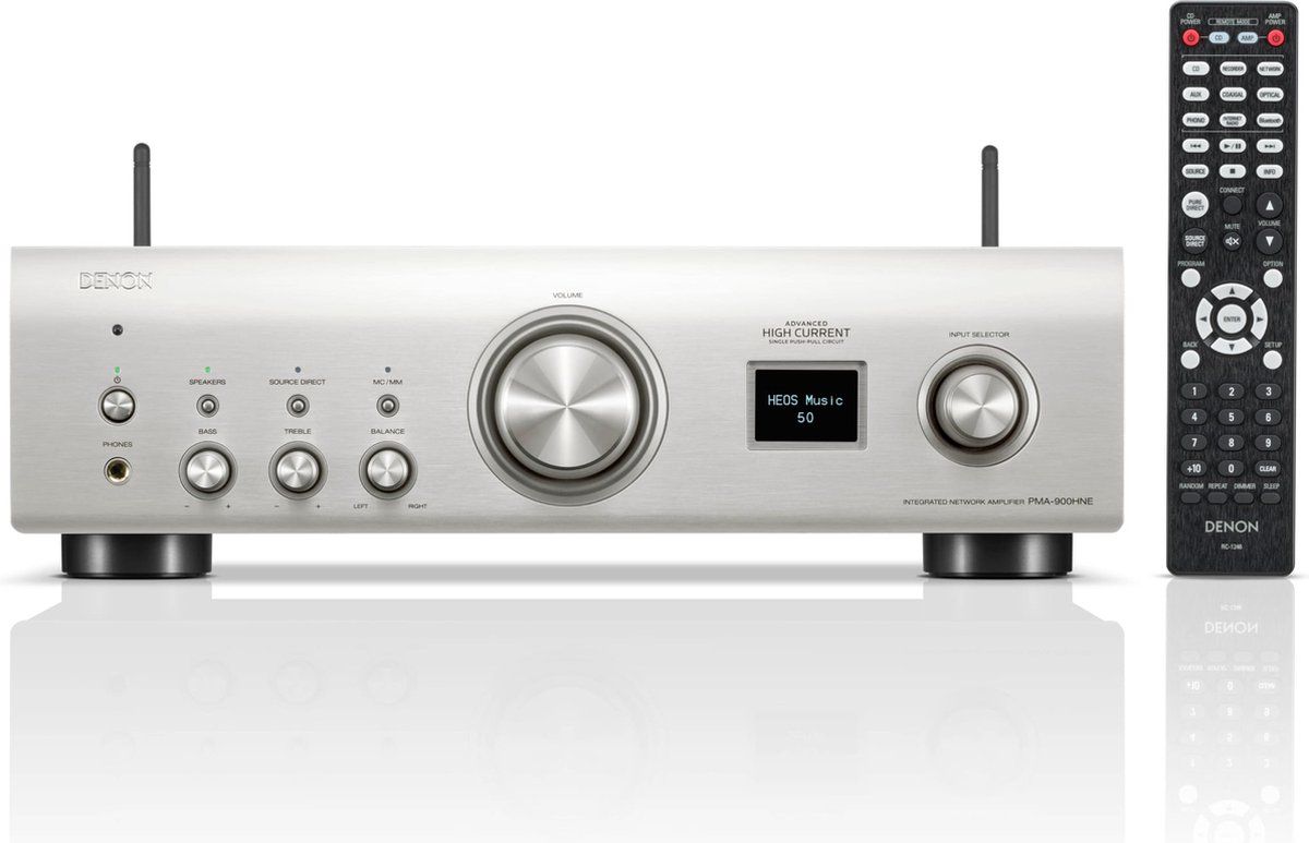 Denon - PMA-900HNE - Geintegreerde netwerkversterker met HEOS® Built-In, 50W per kanaal en Phono Ingang - Zilver