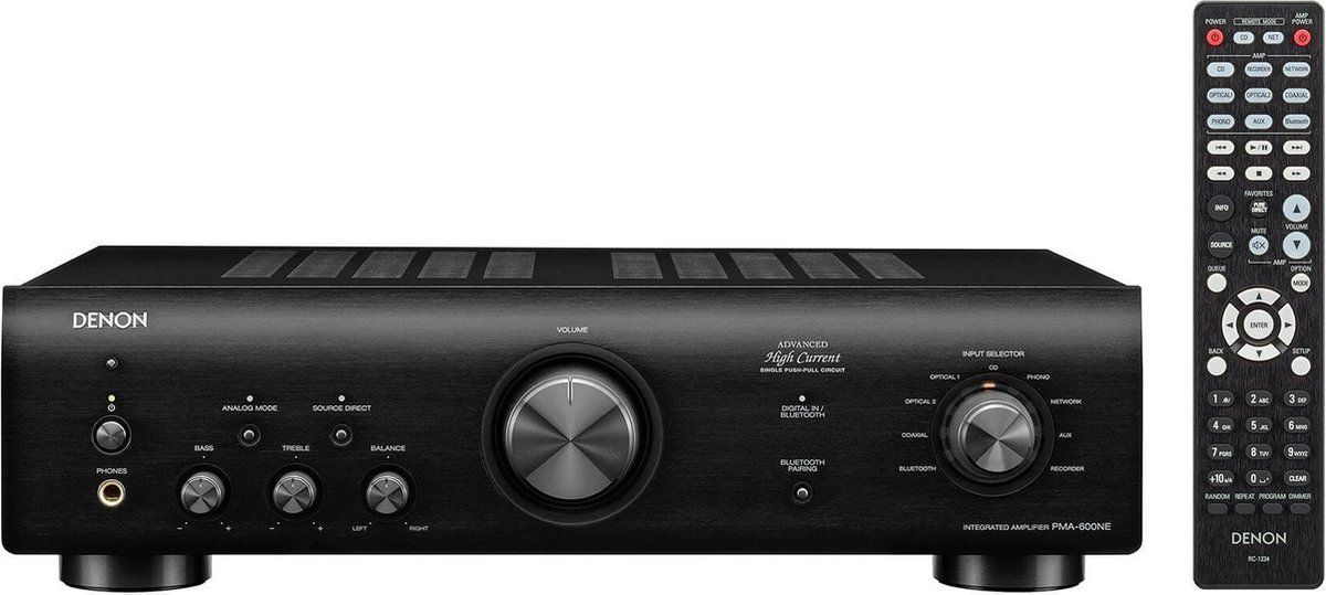 Denon - PMA-600NE - Geintegreerde Versterker met 2x 70W, MM-Phono en Bluetooth-Ondersteuning - Zwart