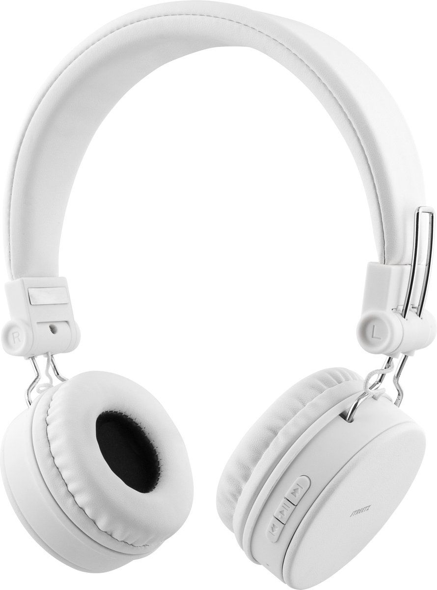 Streetz Foldable On-Ear BT Headset, 3.5 mm - White